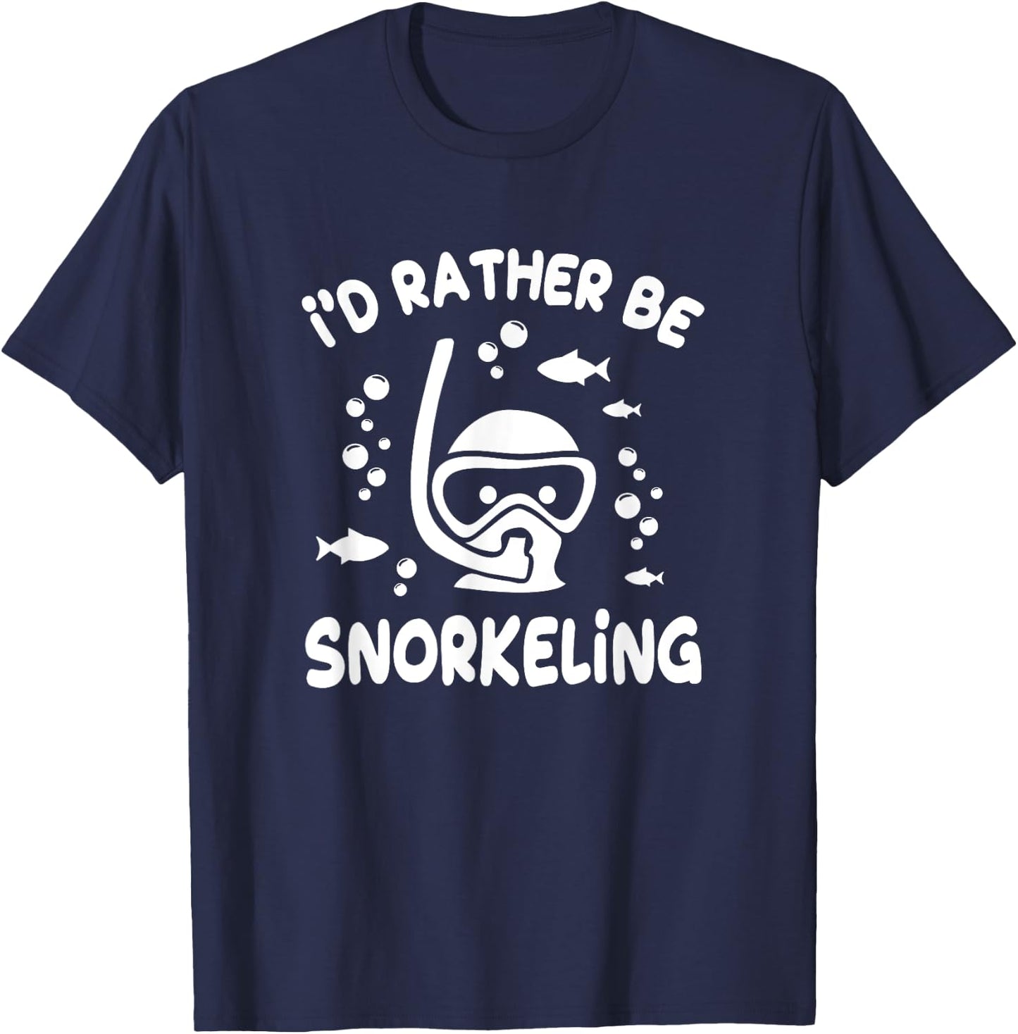 Funny Snorkeling I'd Rather Be Snorkeling Vacation T-Shirt - T-Shirt | Navy