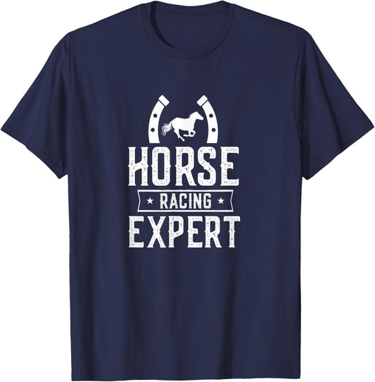 Horse Racing Expert Horses Race Gallop Racer T-Shirt - T-Shirt | Navy