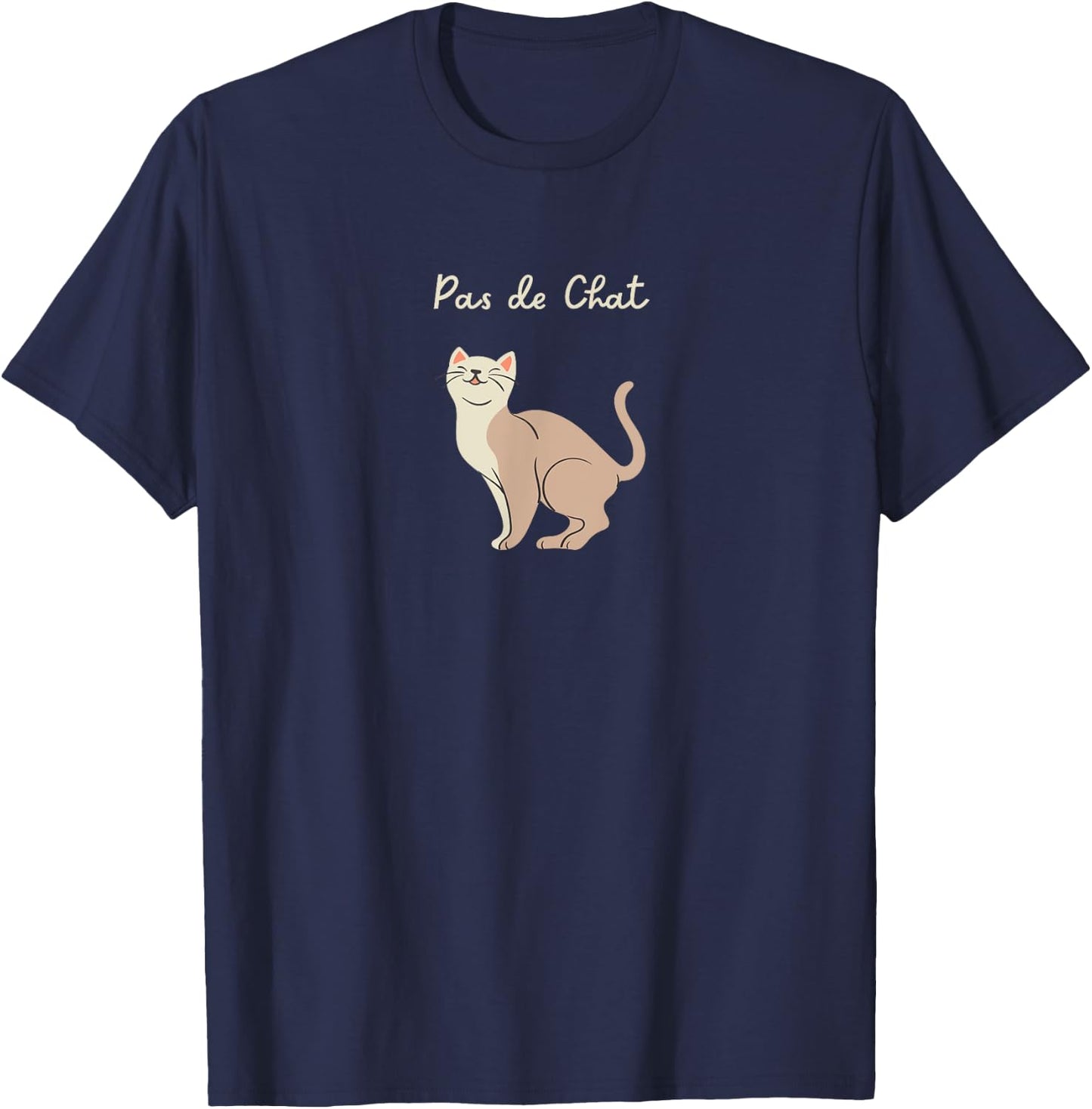 PAS DE CHAT Ballet Cat Lover Ballerina Dancer Dance Graphic Men Women Kids T-Shirt - T-Shirt | Navy