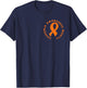 Orange Ribbon Leukemia Blood Cancer Awareness Month T-Shirt - T-Shirt | Navy