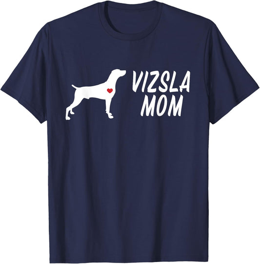 Vizsla Mom For Vizsla Dog Puppy Owners & Vizsla Enthusiasts Men Women Kids T-Shirt - T-Shirt | Navy