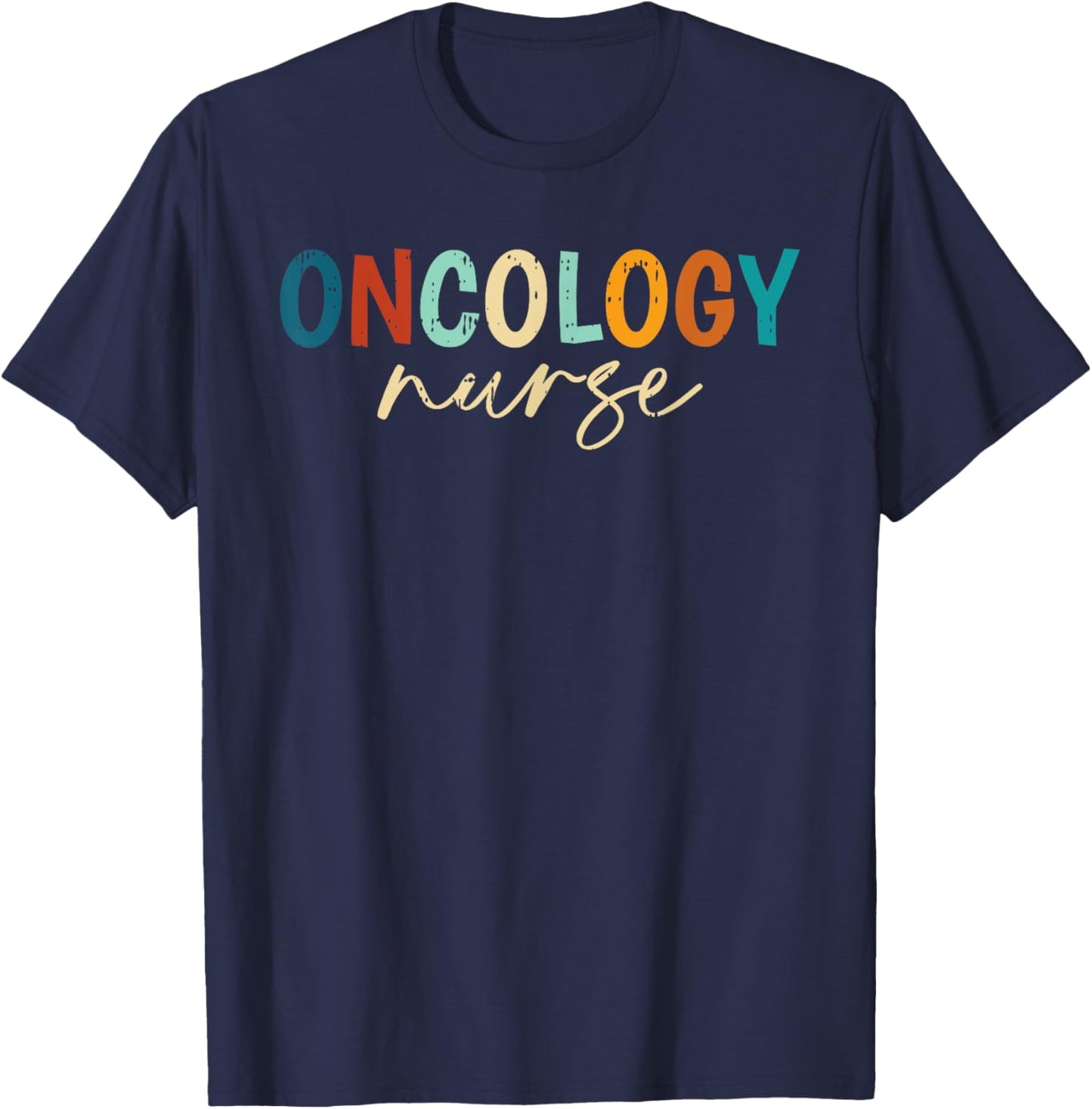 Oncology Nurse Retro Registered RN Medical Nursing Student T-Shirt - T-Shirt | Navy