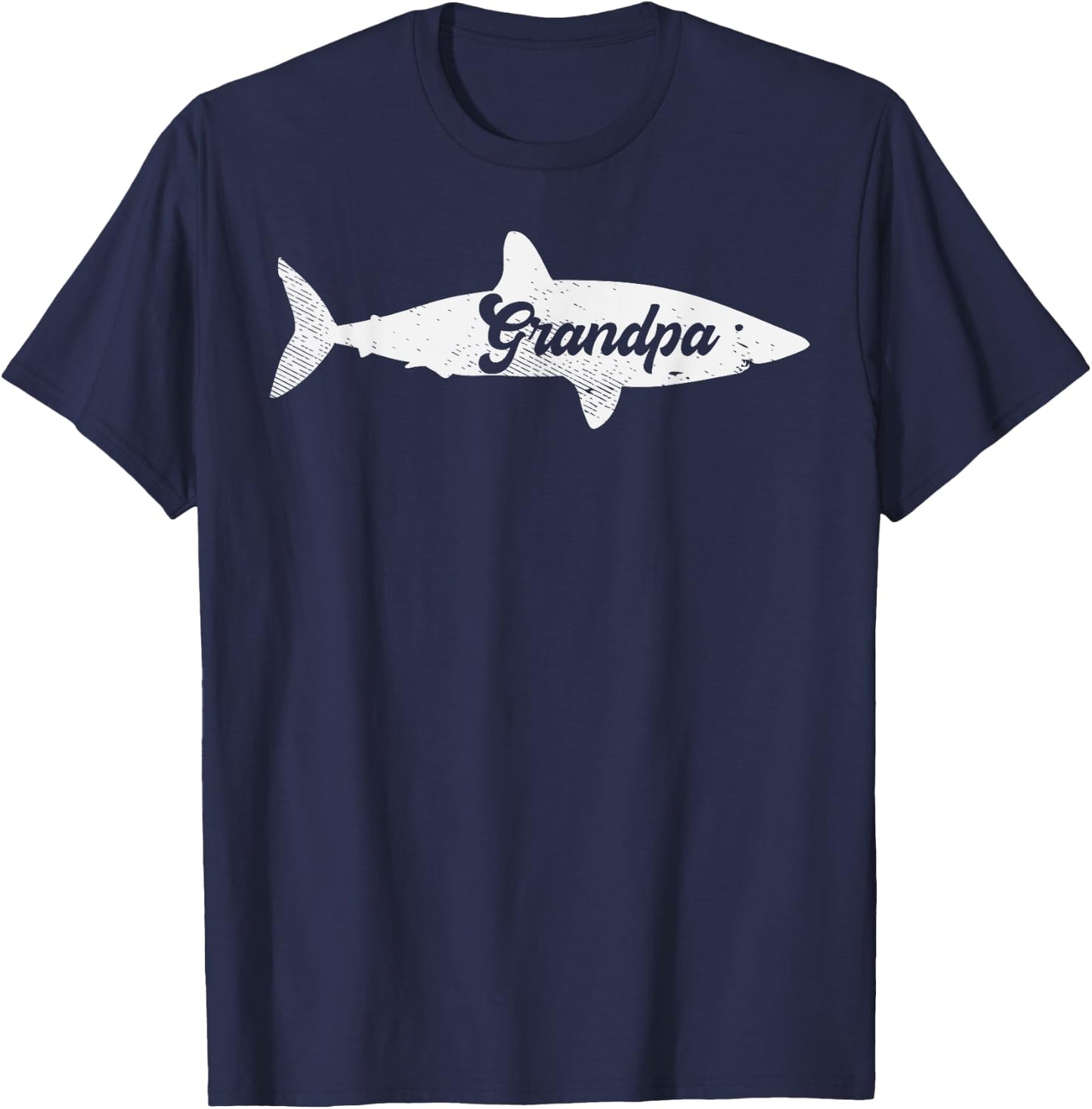Shark Grandpa Cute Fathers Day Gramps Grandfather Gift T-Shirt - T-Shirt | Navy