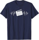 Clapperboard Heartbeat Funny EKG Filmmaker Film Lover Gift T-Shirt - T-Shirt | Navy