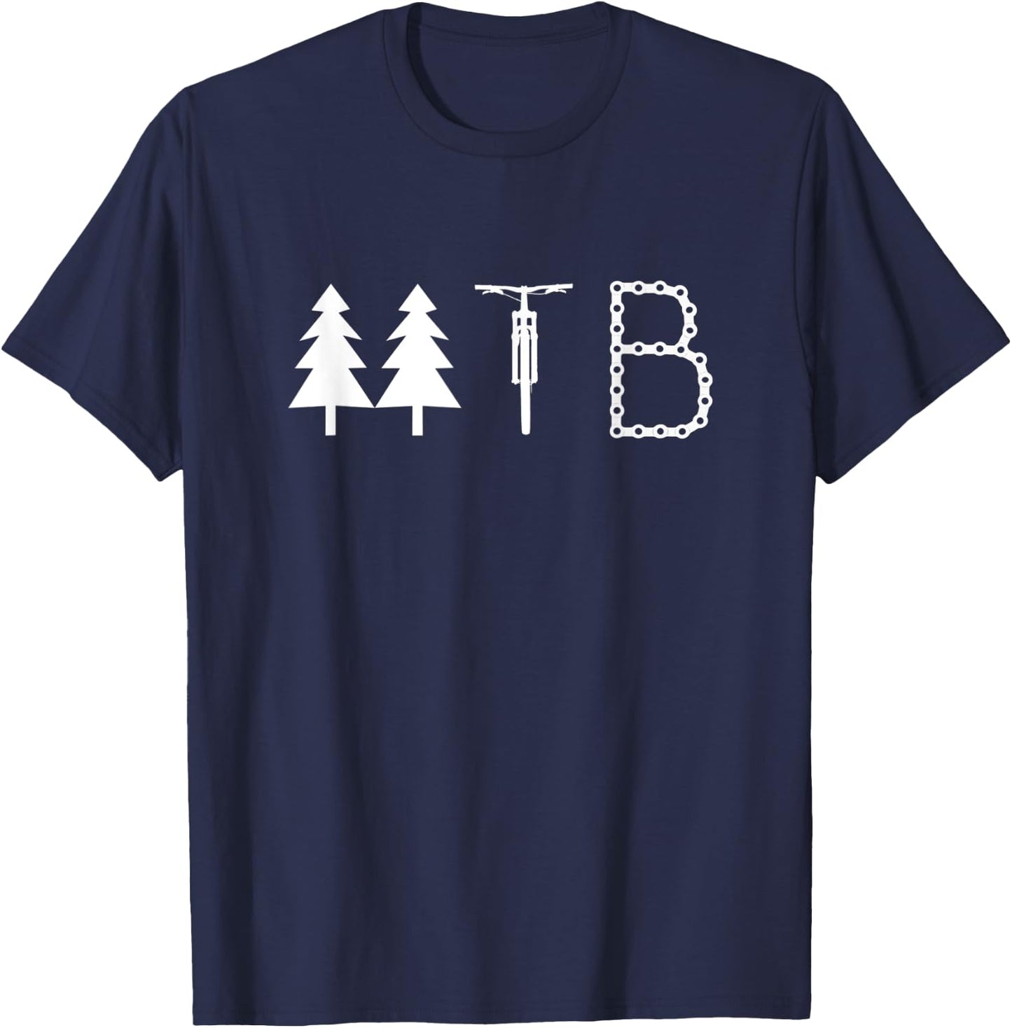 Mountain Bike T Shirt - Tree Bike Chain Mountain Bike MTB T-Shirt - T-Shirt | Navy