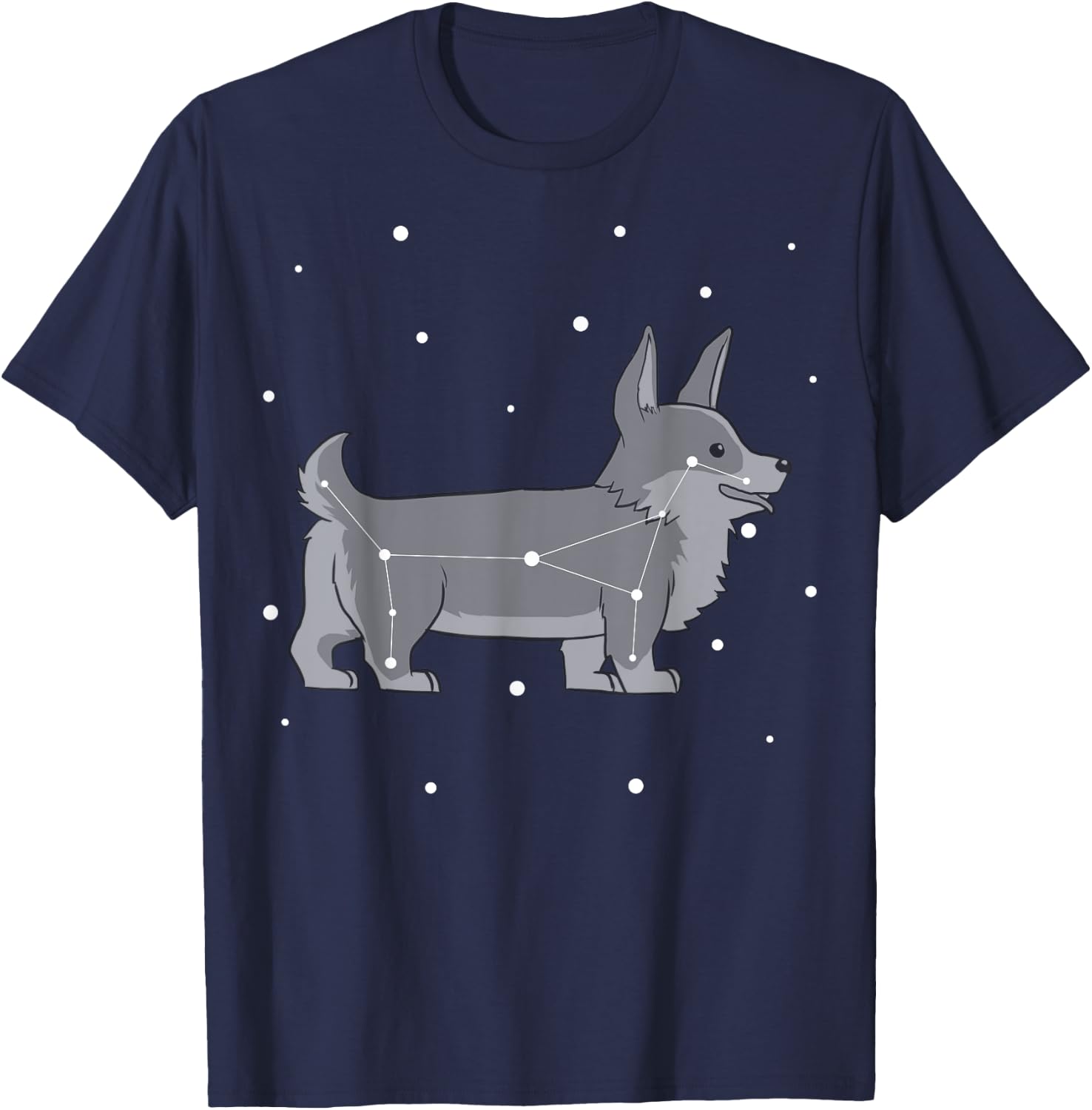 Constellation Corgi Dog T-Shirt - T-Shirt | Navy
