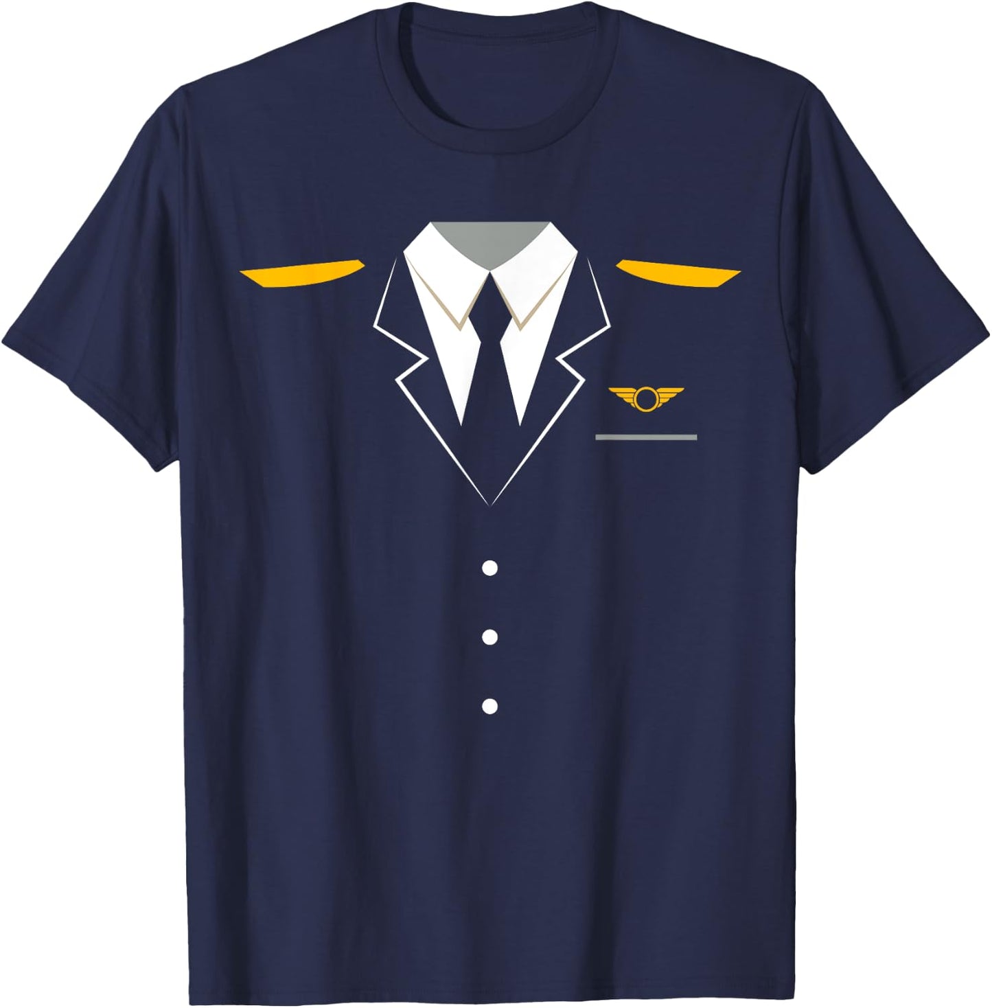 Airplane Pilot Uniform | Halloween Captain T-Shirt - T-Shirt | Navy