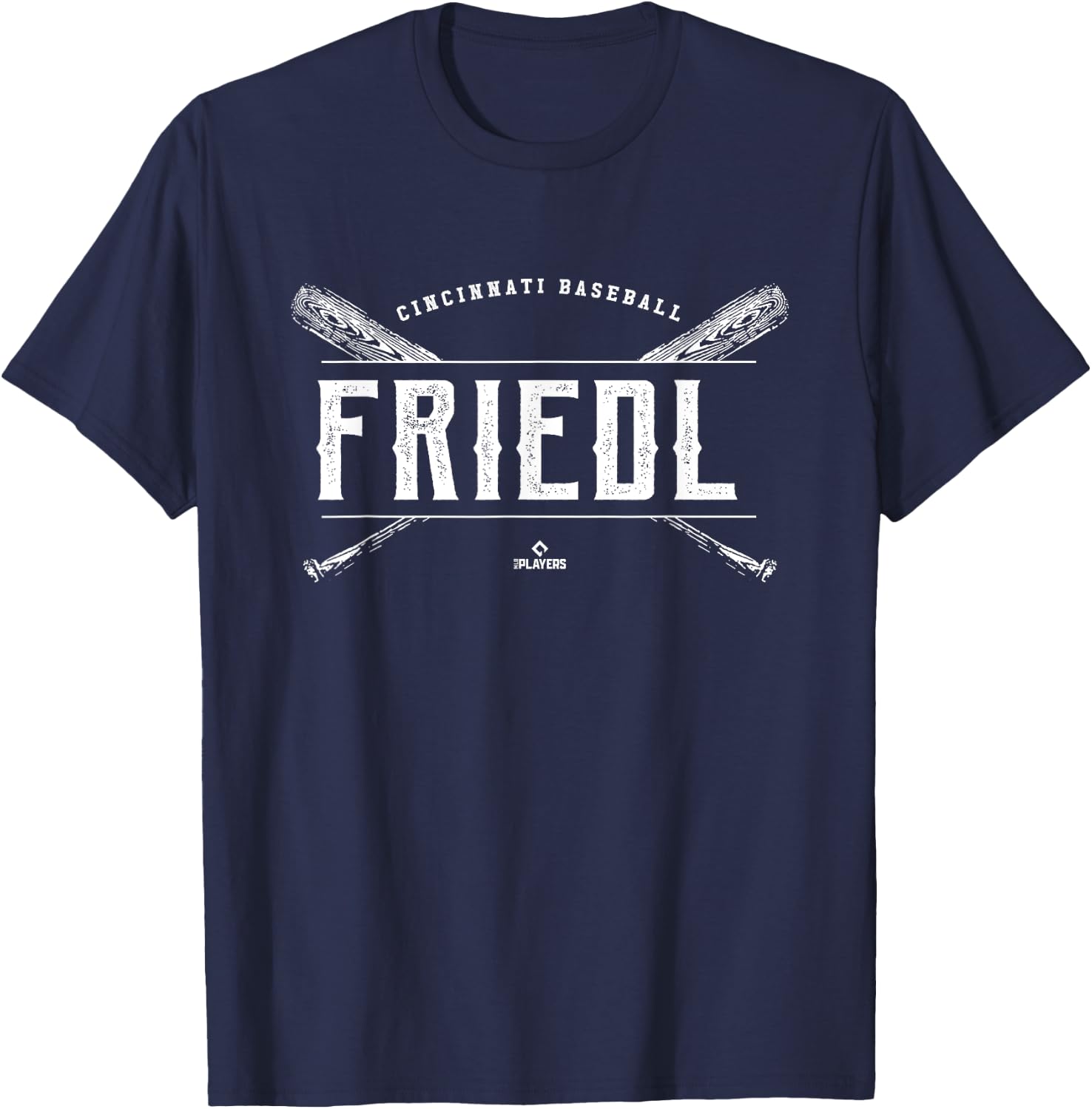 Vintage Baseball Bat Gameday TJ Friedl Cincinnati MLBPA T-Shirt - T-Shirt | Navy