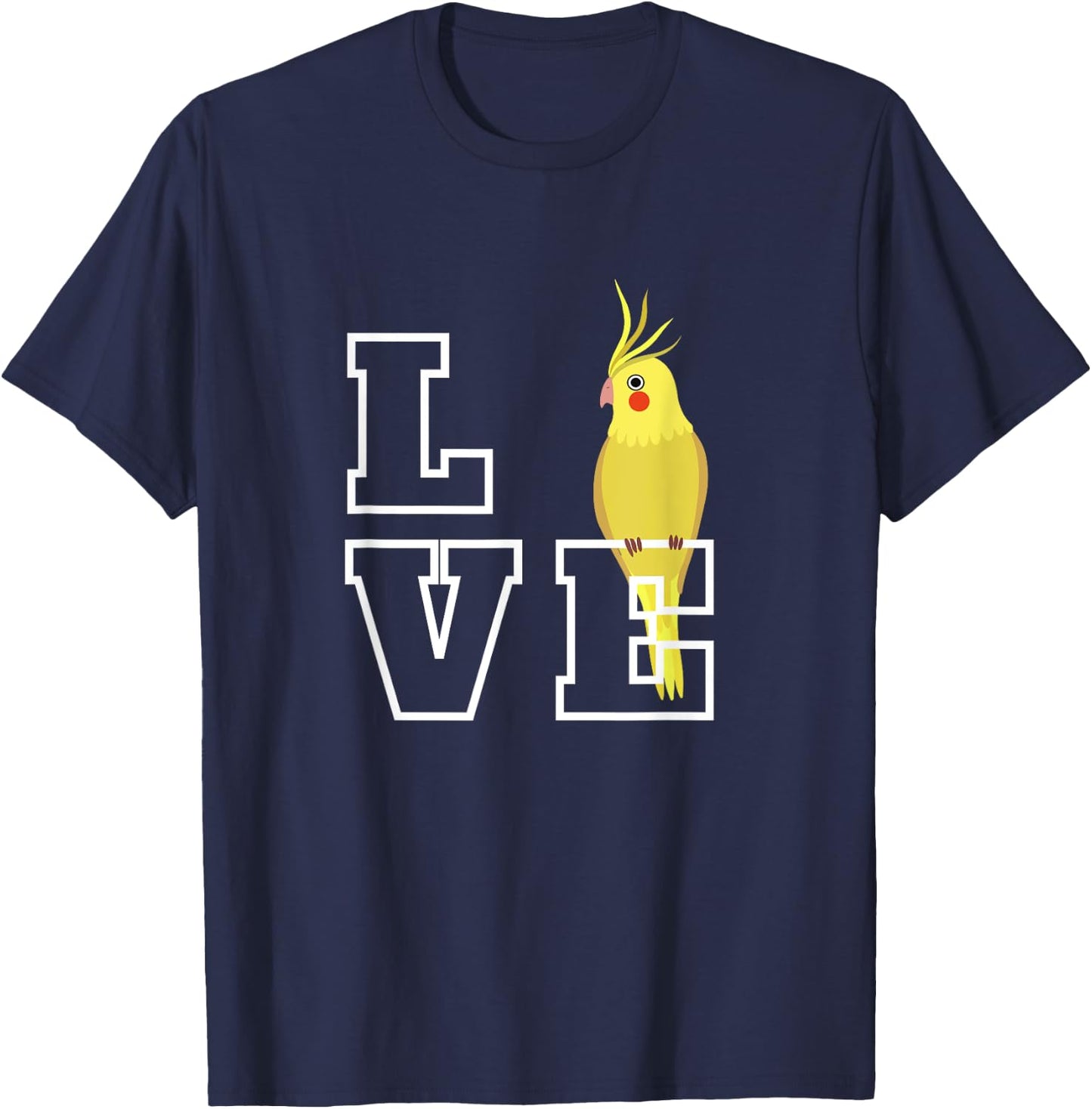I Love My Cockatiel, Parrot | Pet Bird Lovers T-Shirt - T-Shirt | Navy