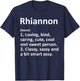 RHIANNON Definition Personalized Name Funny Birthday Gift T-Shirt - T-Shirt | Navy
