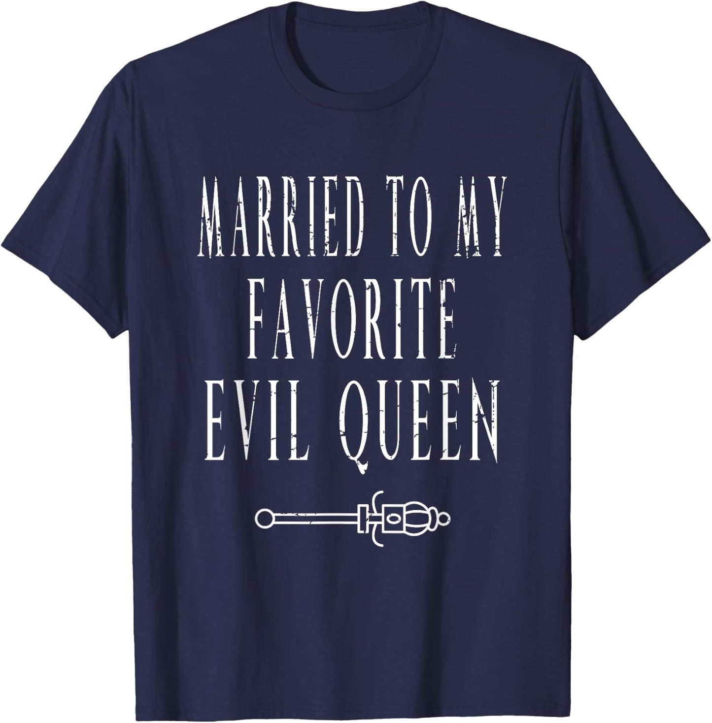 Matching Couples Married To My Favorite Evil Queen Halloween T-Shirt - T-Shirt | Navy