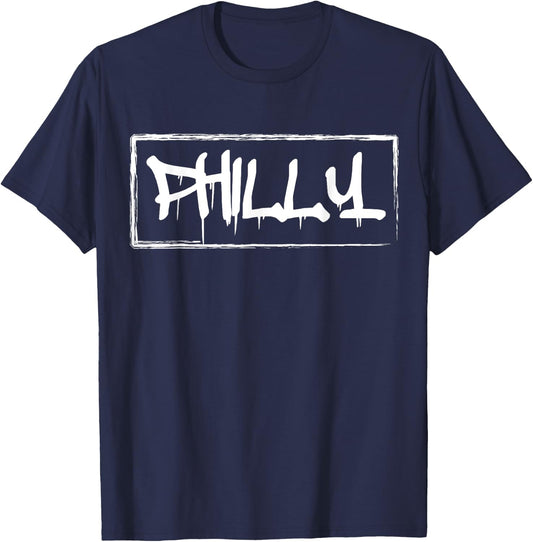 Philly city graffiti skater streetwear apparel T-Shirt - T-Shirt | Navy