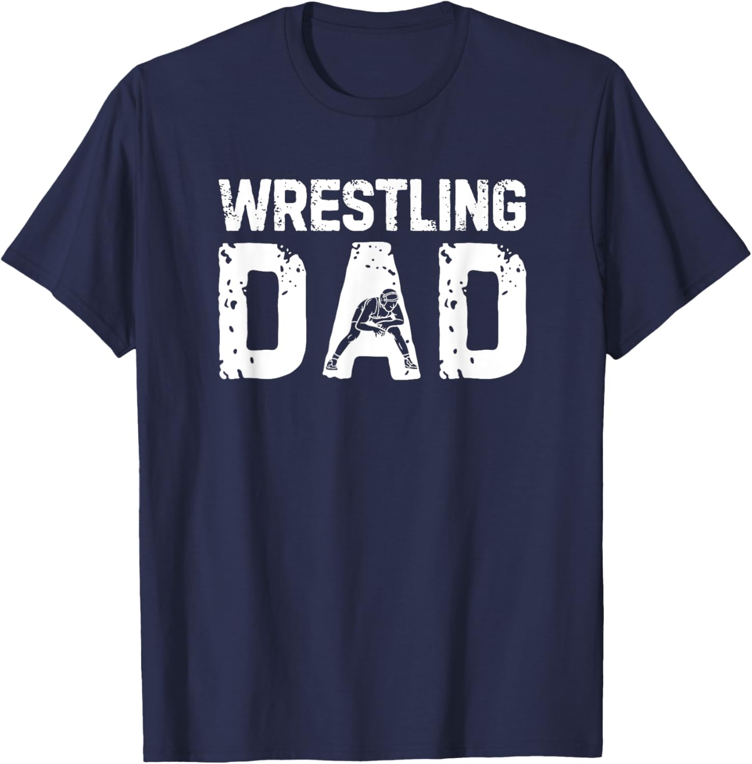 Vintage Wrestling Dad Sport Family Father's Day T-Shirt - T-Shirt | Navy