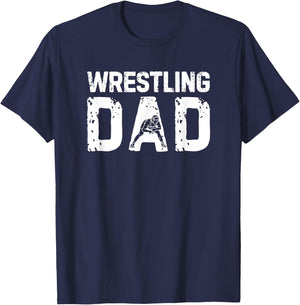 Vintage Wrestling Dad Sport Family Father's Day T-Shirt - T-Shirt | Navy