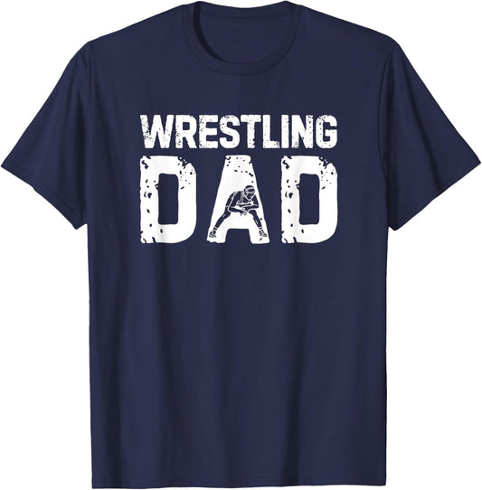 Vintage Wrestling Dad Sport Family Father's Day T-Shirt - T-Shirt | Navy