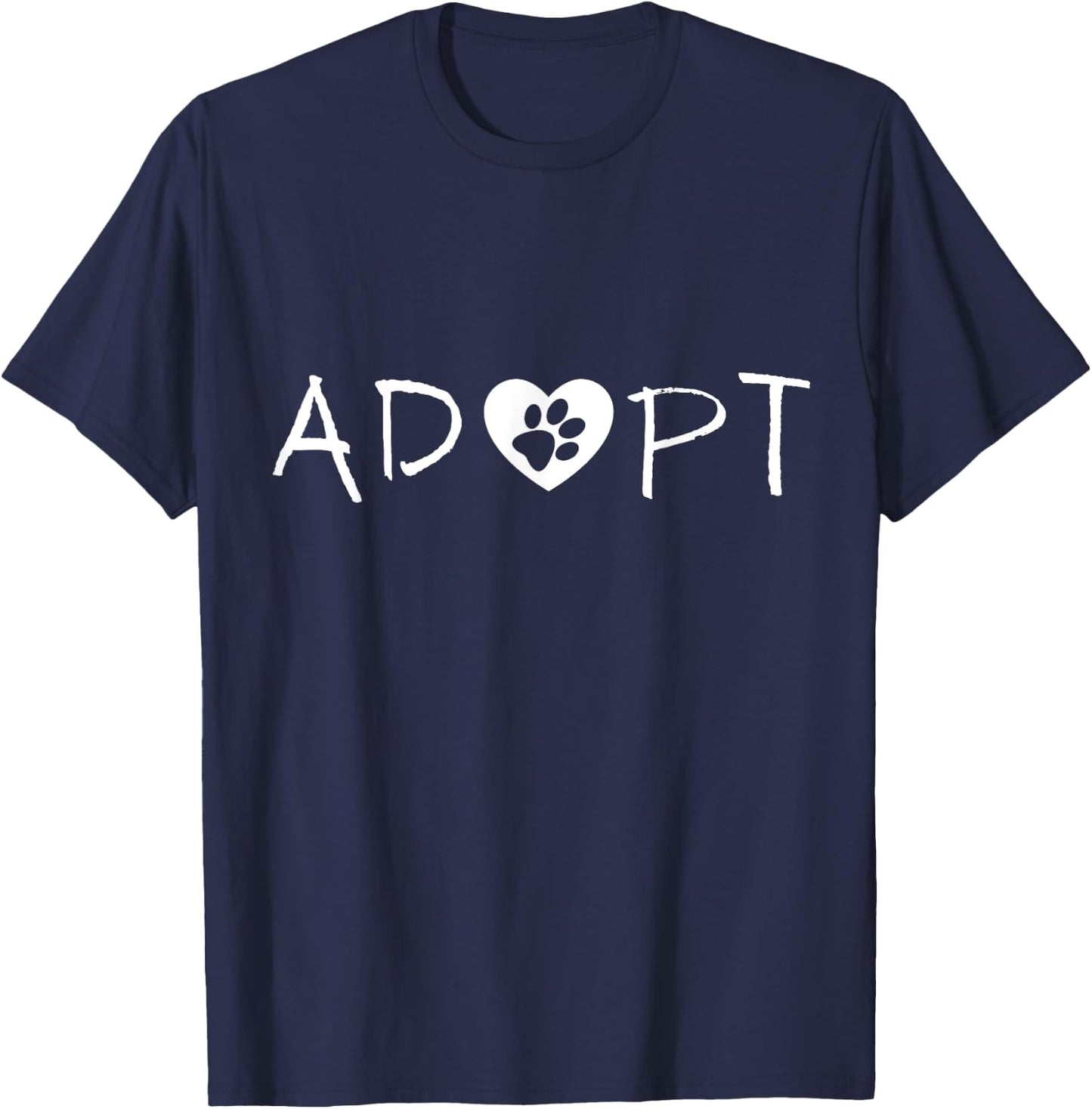 Rescue Adopt Pet Dog Cat Animal Lover Mom Dad Cute Heart T-Shirt - T-Shirt | Navy