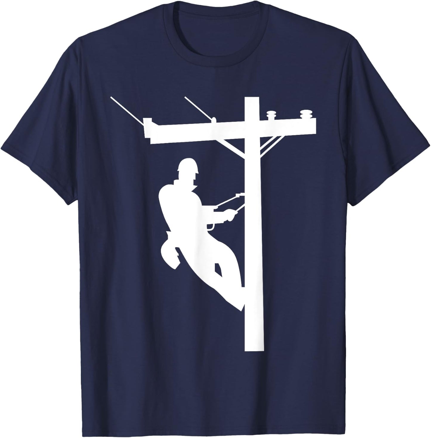 Lineman | Electric Cable Lineman Gift T-Shirt - T-Shirt | Navy