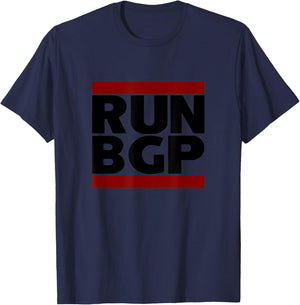 Run BGP Funny Network Engineer Geeky Nerd T-Shirt - T-Shirt | Navy