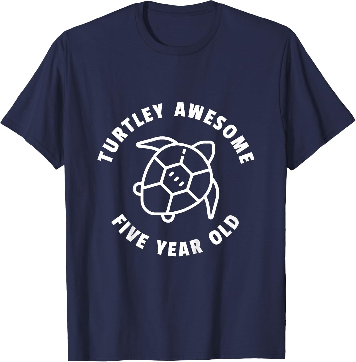 Kids Turtley Awesome Five Year Old - Turtle Birthday Party T-Shirt - T-Shirt | Navy