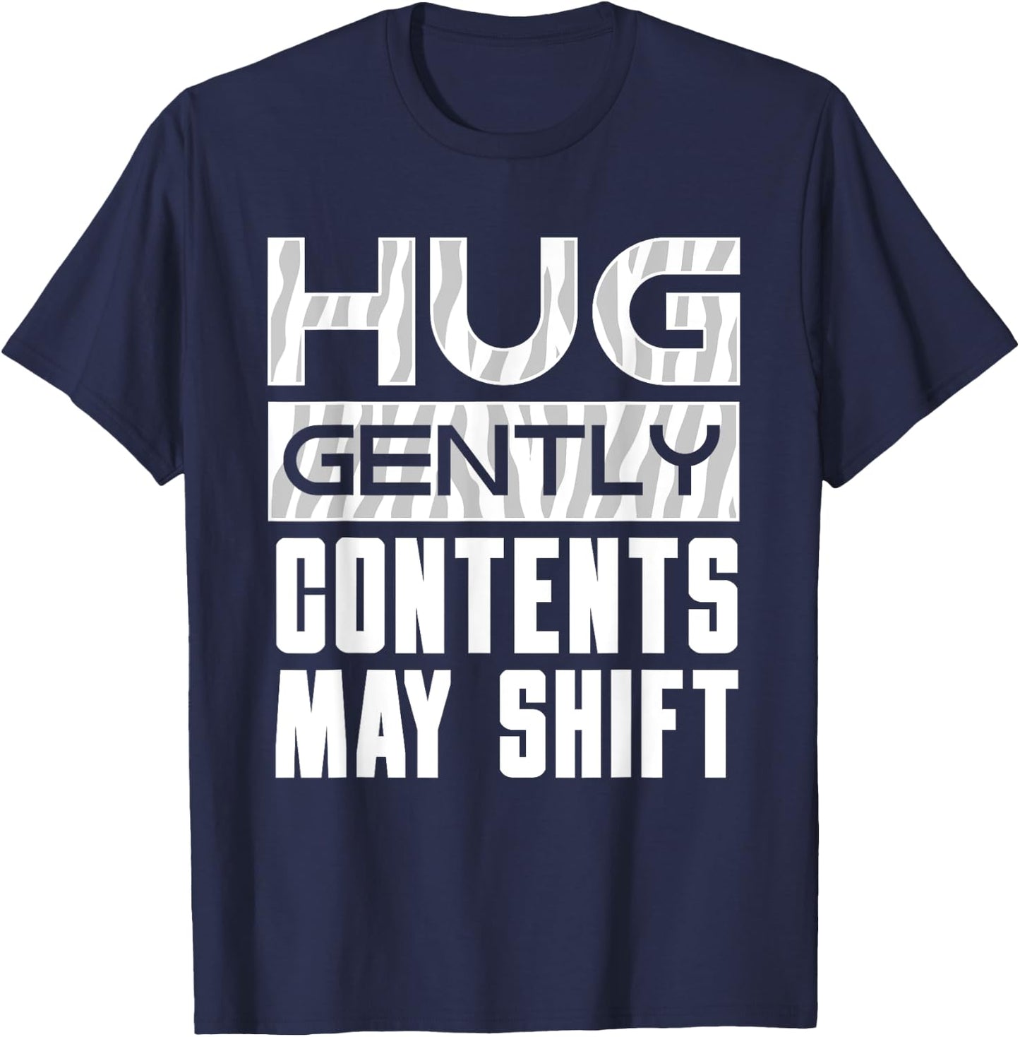 Hug Gently Ehlers Danlos Syndrome Black And White Zebra Gift T-Shirt - T-Shirt | Navy