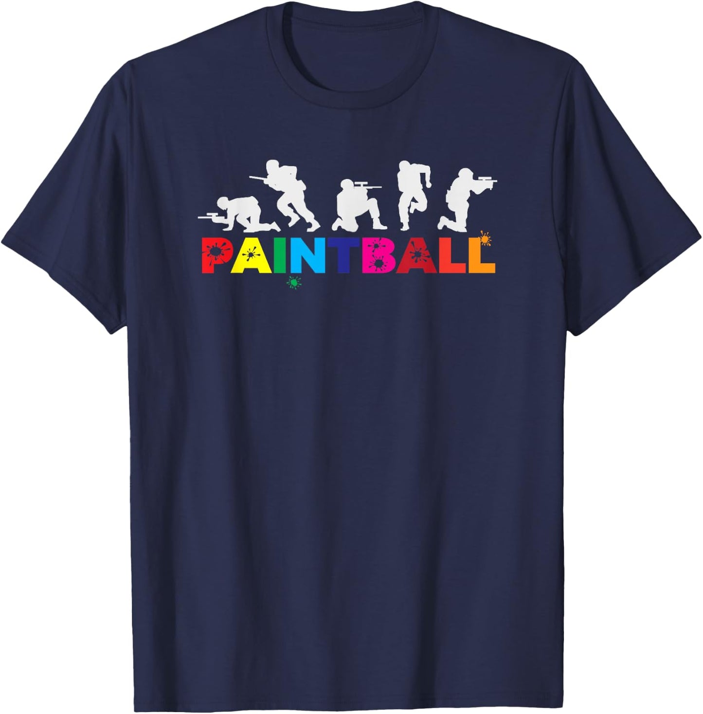 Cool Retro Paintball Player Splatter Paintball Gift T-Shirt - T-Shirt | Navy