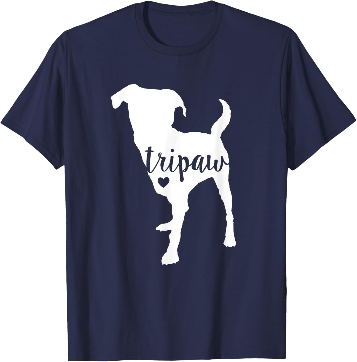 Tripaw Dog, Three Legged Dog, Tripaw Mom, Tripod Dog T-Shirt - T-Shirt | Navy