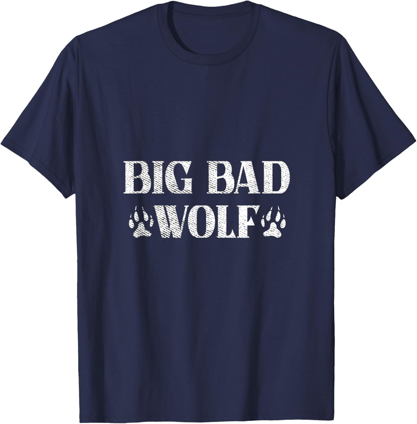 BIG and bad Wolf Paw Print Funny T-Shirt - T-Shirt | Navy