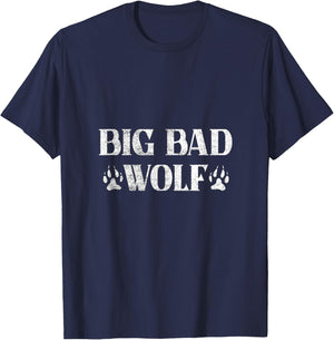 BIG and bad Wolf Paw Print Funny T-Shirt - T-Shirt | Navy
