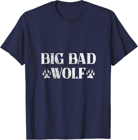 BIG and bad Wolf Paw Print Funny T-Shirt - T-Shirt | Navy