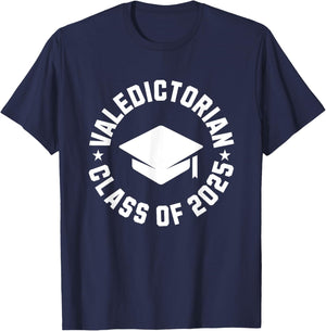 Valedictorian Class Of 2025 Graduation T-Shirt - T-Shirt | Navy