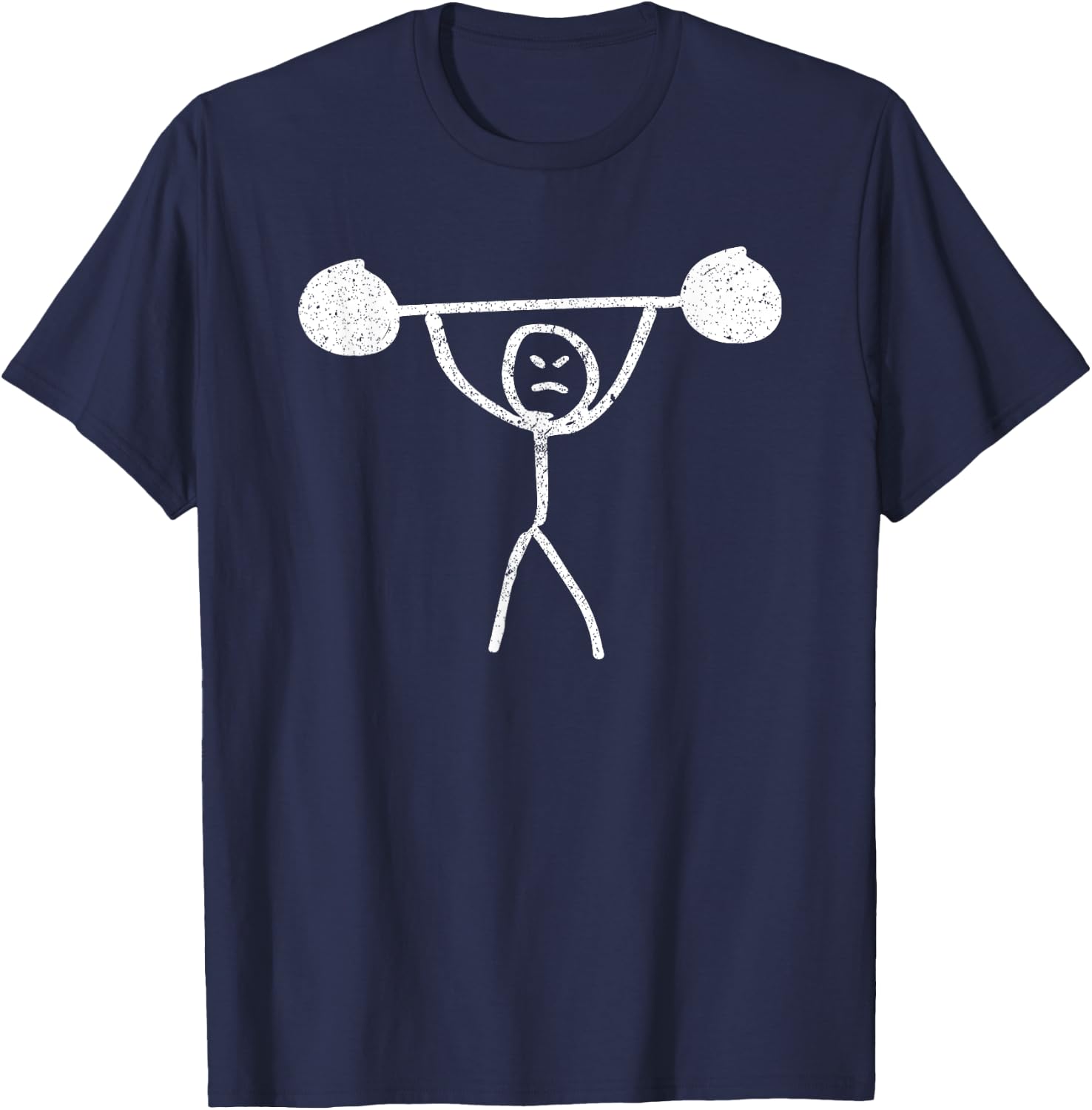 Gym Funny Fitness Stickman Weight Lifting Squat Men Women T-Shirt - T-Shirt | Navy