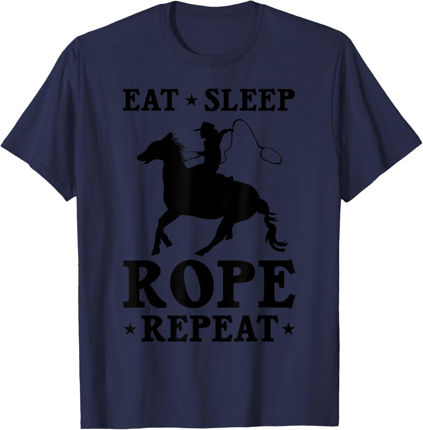 Funny Rodeo Gift Women Boys Girls Cool Horse Roping T-Shirt - T-Shirt | Navy