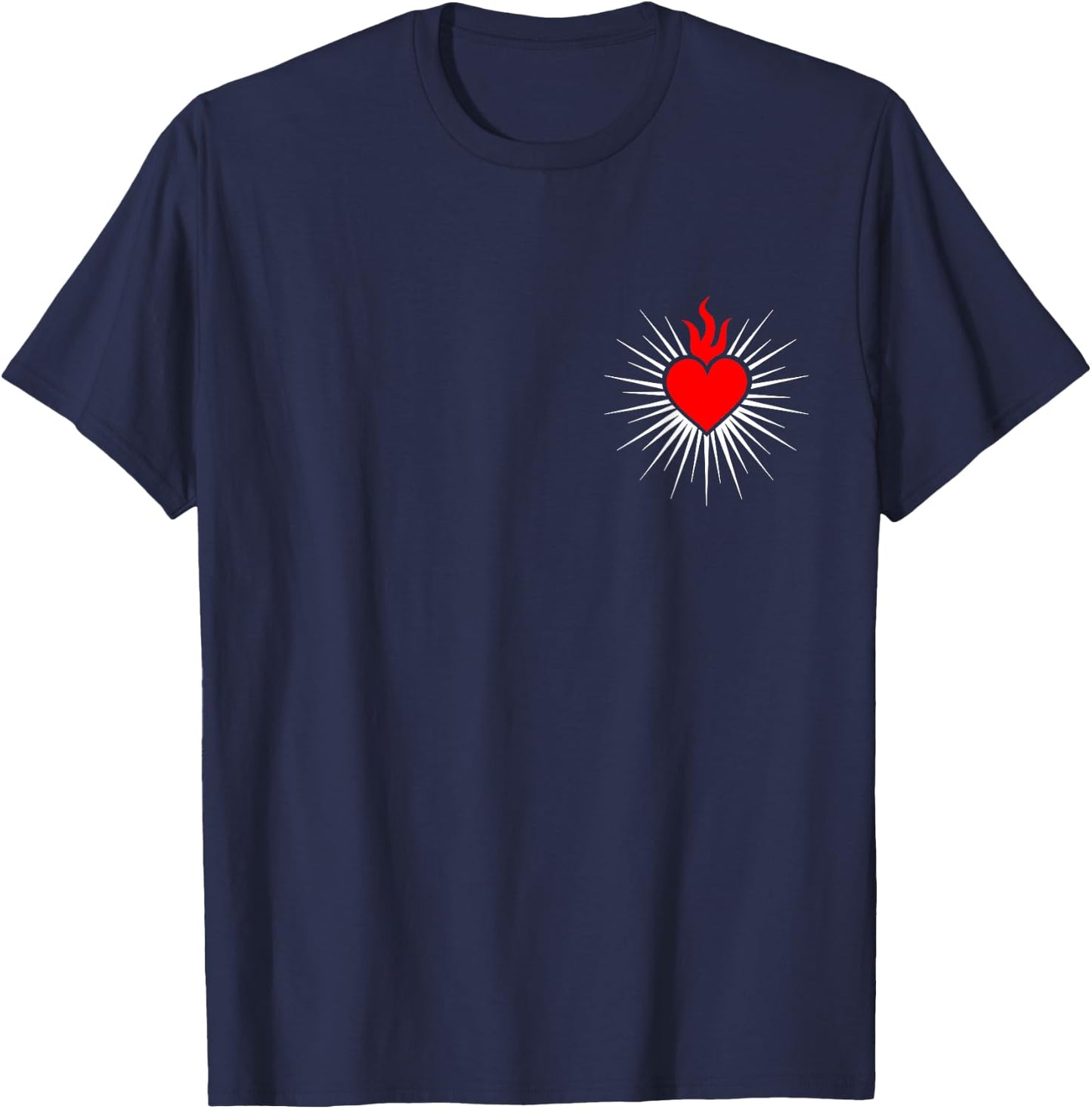 Sacred Heart Love Jesus Christ God Christian Church Religion T-Shirt - T-Shirt | Navy