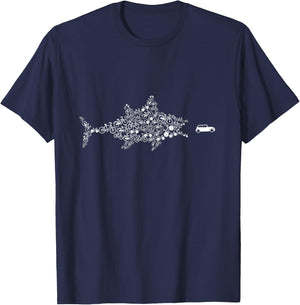 Bicycle Fish Car Biking Cycling Ride Bike Cyclist BMX Gift T-Shirt - T-Shirt | Navy