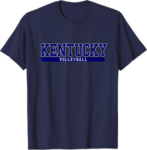 Kentucky Volleyball - Black, , Adult, Short Sleeve, Modern, Letter Print, , Sports, Volleyball T-Shirt - T-Shirt | Navy
