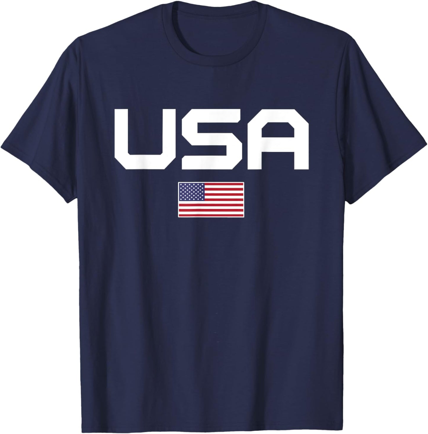 American Flag Cool Patriotic Men Women 4th of July USA Flag T-Shirt - T-Shirt | Navy