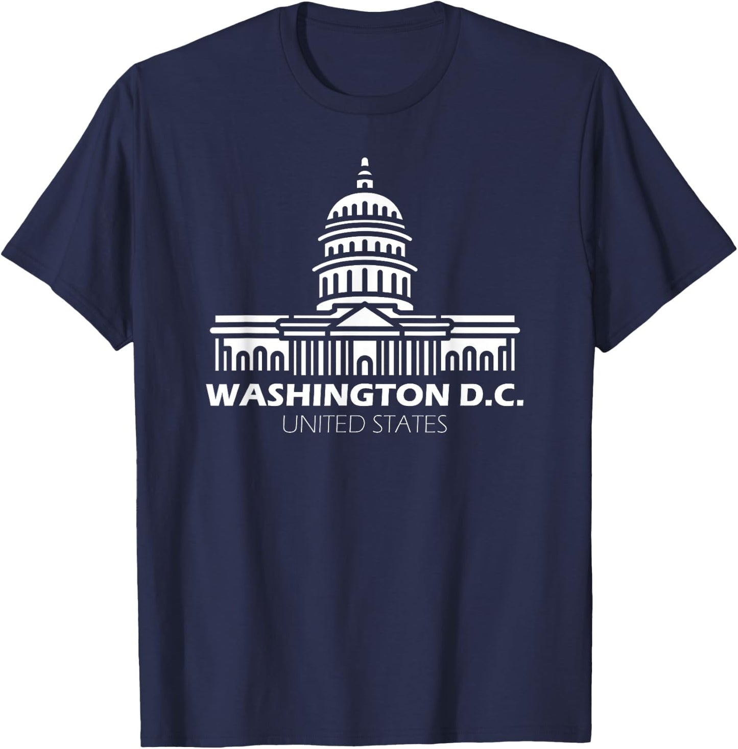 Washington DC Capitol Hill USA City Landmark Souvenir Adults T-Shirt - T-Shirt | Navy