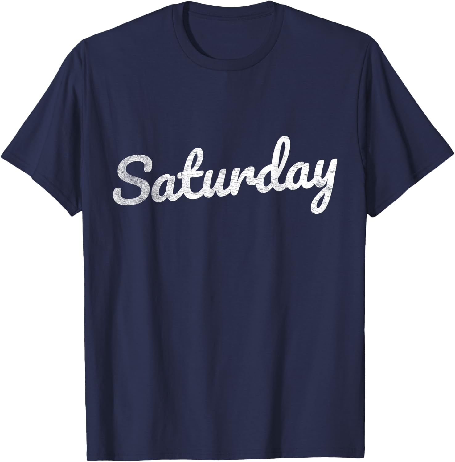 Saturday Distressed Fun Days of the Week Weekend T-Shirt - T-Shirt | Navy