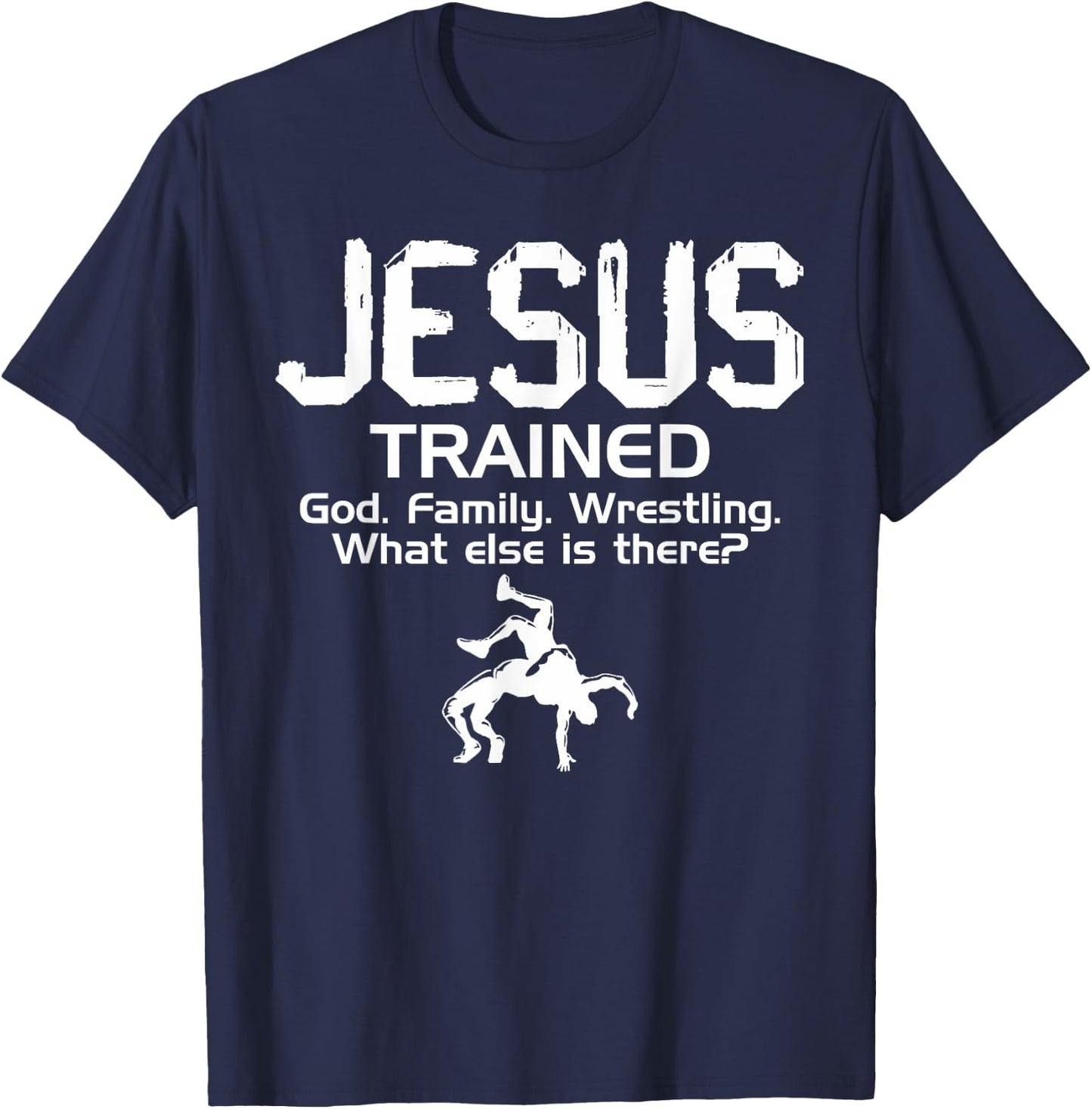 Vintage Jesus Trained Wrestling Women 2 T-Shirt - T-Shirt | Navy