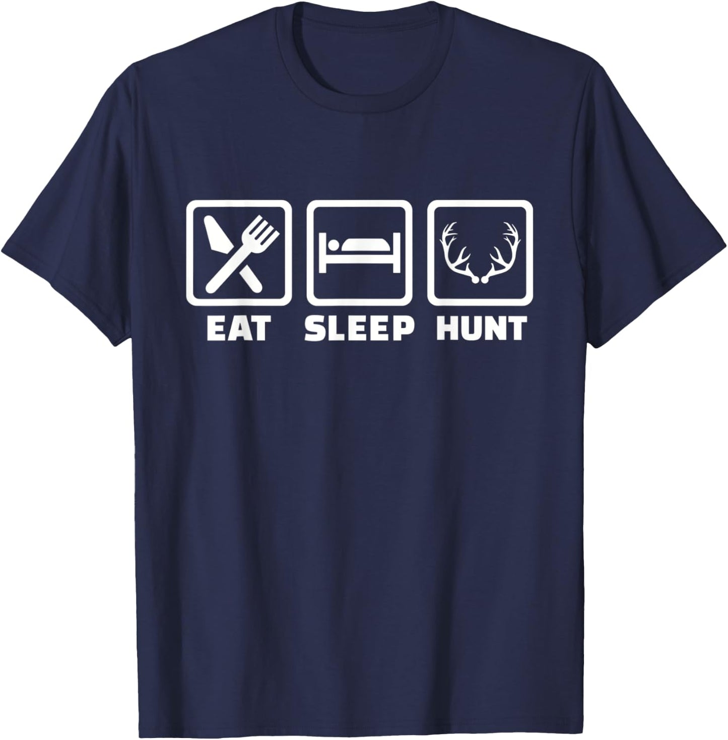 Eat sleep hunt antlers T-Shirt - T-Shirt | Navy