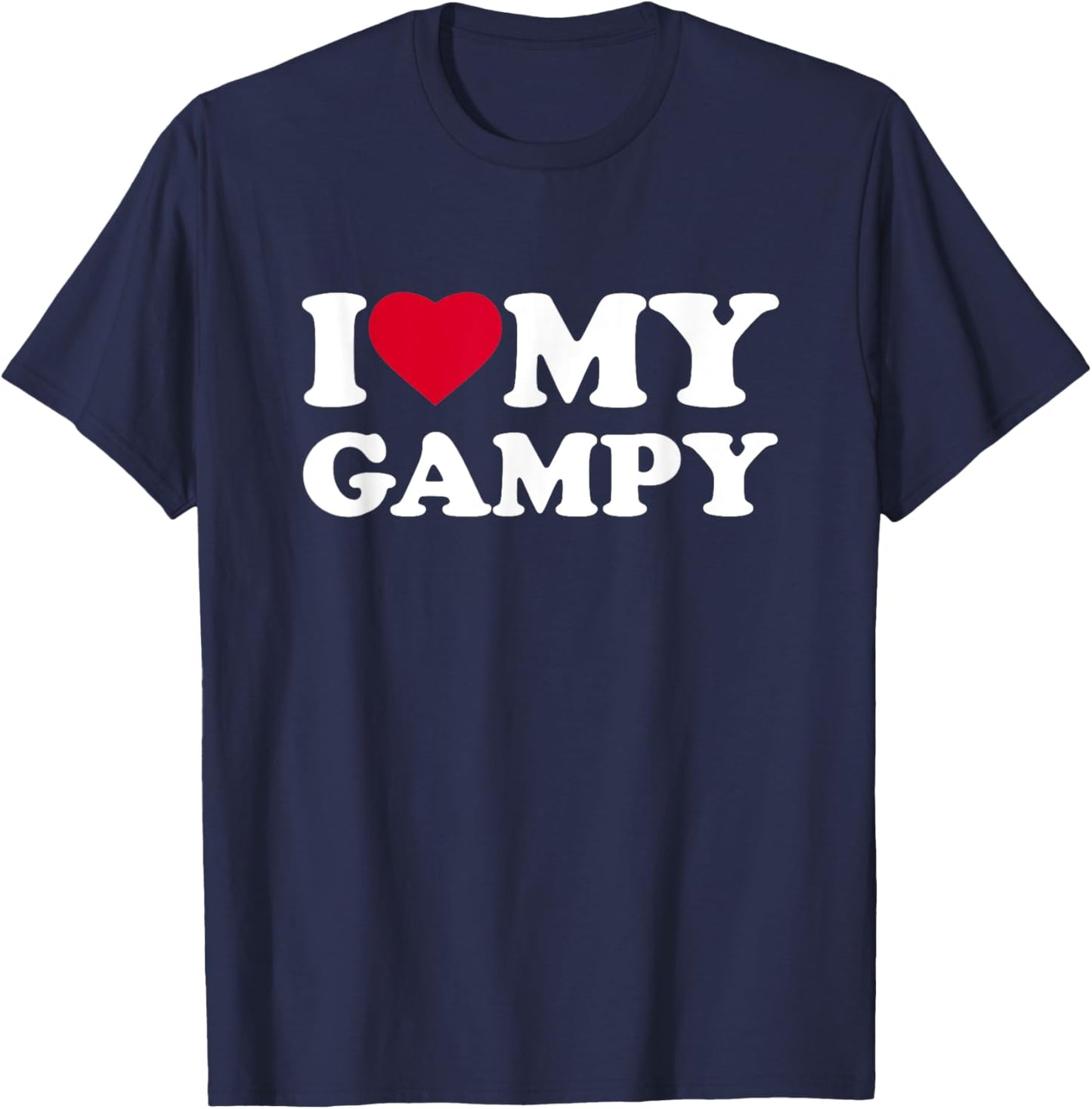 I Love My Gampy I Heart Family Grandpa T-Shirt - T-Shirt | Navy