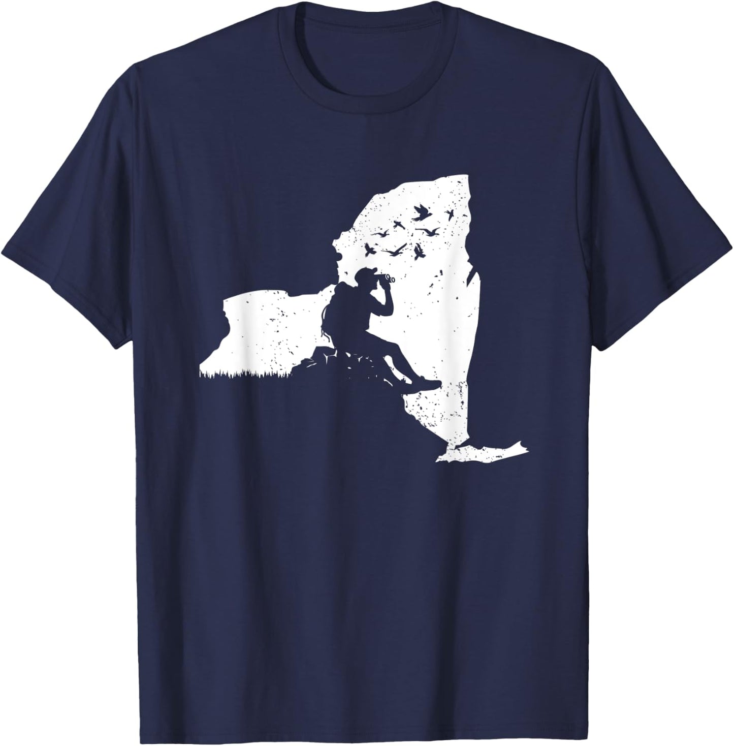 New York Bird Watching Design Birding Binoculars Birdwatcher T-Shirt - T-Shirt | Navy