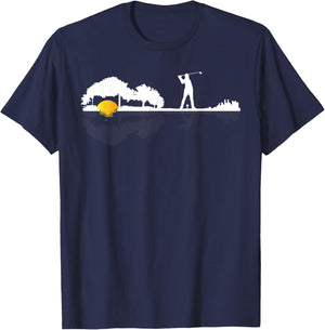 Cool Guitar Golf Player Gift Guitarist Golfer Unique Golfing T-Shirt - T-Shirt | Navy