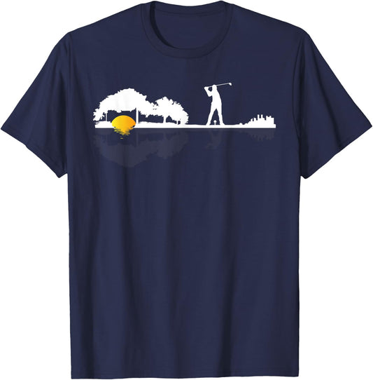 Cool Guitar Golf Player Gift Guitarist Golfer Unique Golfing T-Shirt - T-Shirt | Navy