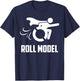 Cool Roll Model | Funny Handicapped Person Wheelchair Gift T-Shirt - T-Shirt | Navy