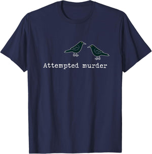 Attempted Murder Group of Crows Ravens T-Shirt - T-Shirt | Navy