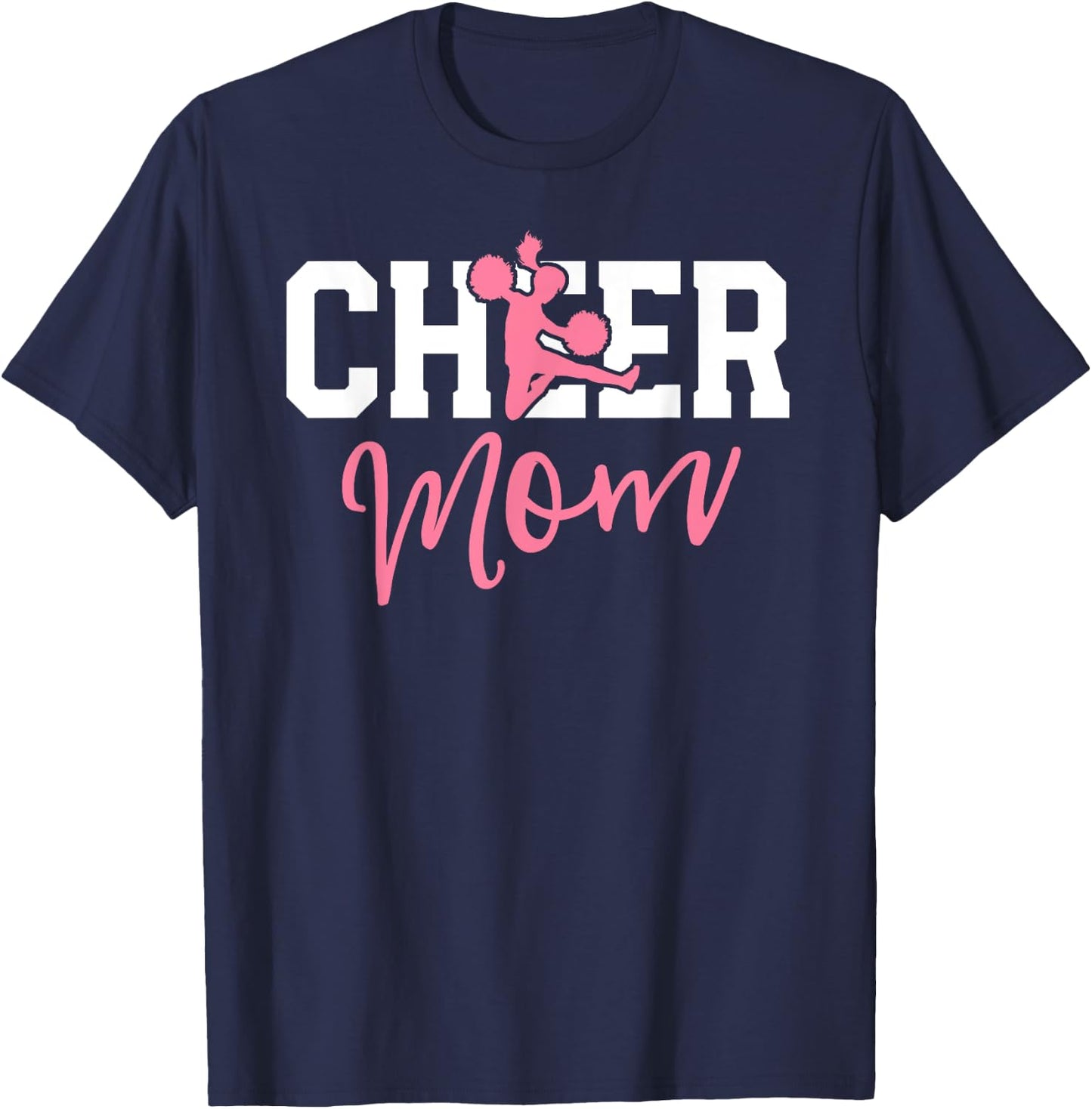 Pink Cheerleader Mom Shirt Cheer Mom Gifts Mama Mother T-Shirt - T-Shirt | Navy