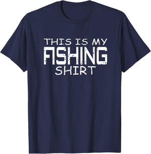 This Is My Fishing Shirt - Funny Fishing T-Shirt - T-Shirt | Navy