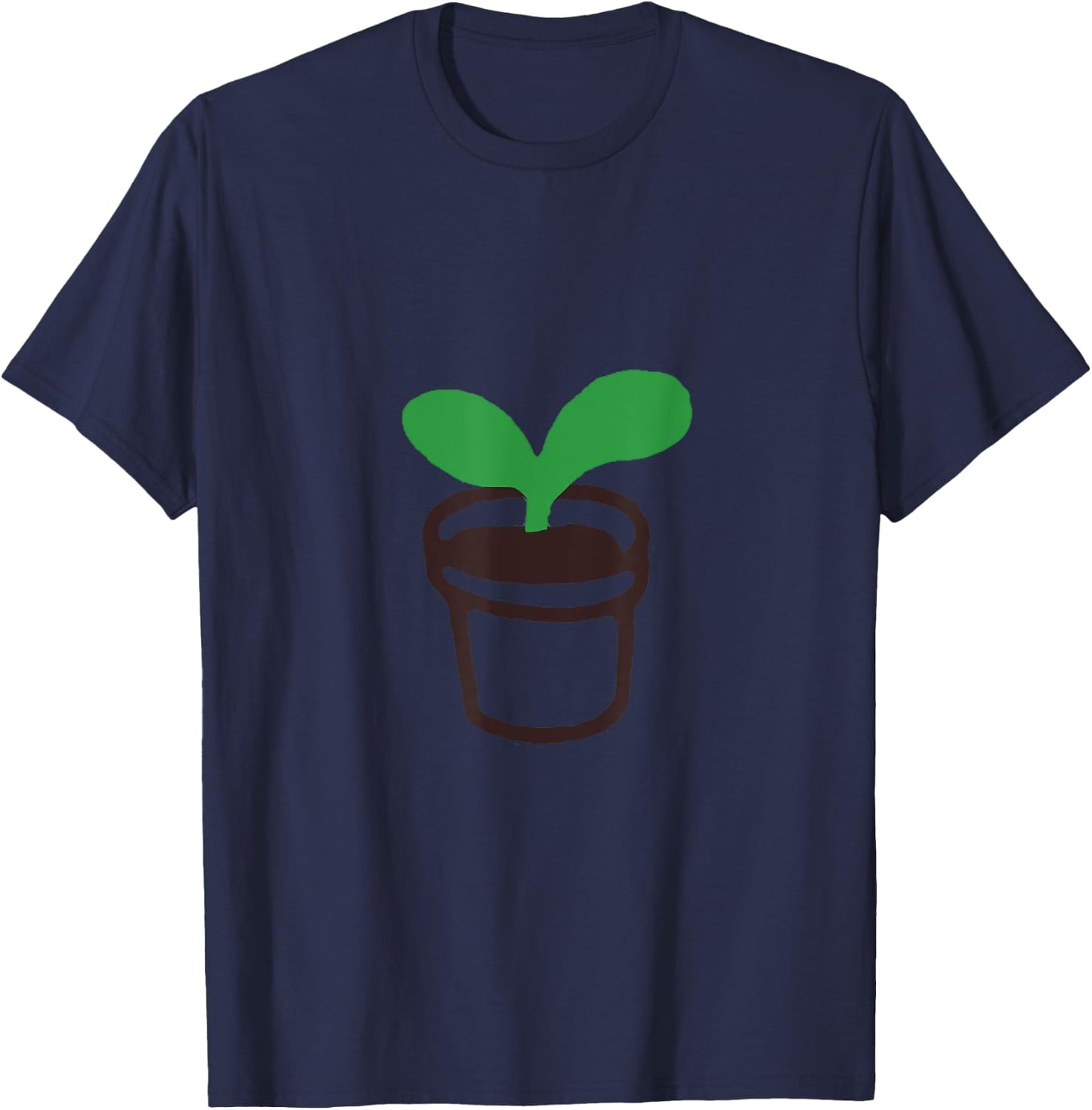 Cute Flower Pot Sprout Gift T-Shirt - T-Shirt | Navy