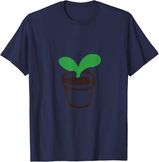 Cute Flower Pot Sprout Gift T-Shirt - T-Shirt | Navy